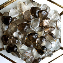 Load image into Gallery viewer, Clear and Smokey Quartz Heart