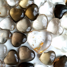 Load image into Gallery viewer, Clear and Smokey Quartz Heart