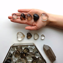 Load image into Gallery viewer, Clear and Smokey Quartz Heart