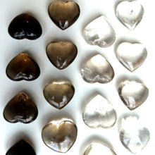 Load image into Gallery viewer, Clear and Smokey Quartz Heart