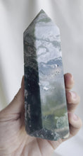 Load and play video in Gallery viewer, Moss Agate Crystal Point #3
