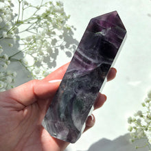 Load image into Gallery viewer, Purple Fluorite Crystal Point Large