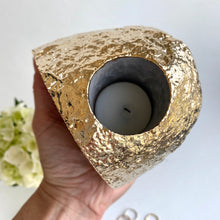 Load image into Gallery viewer, Agate Candle Holder, Gold #3