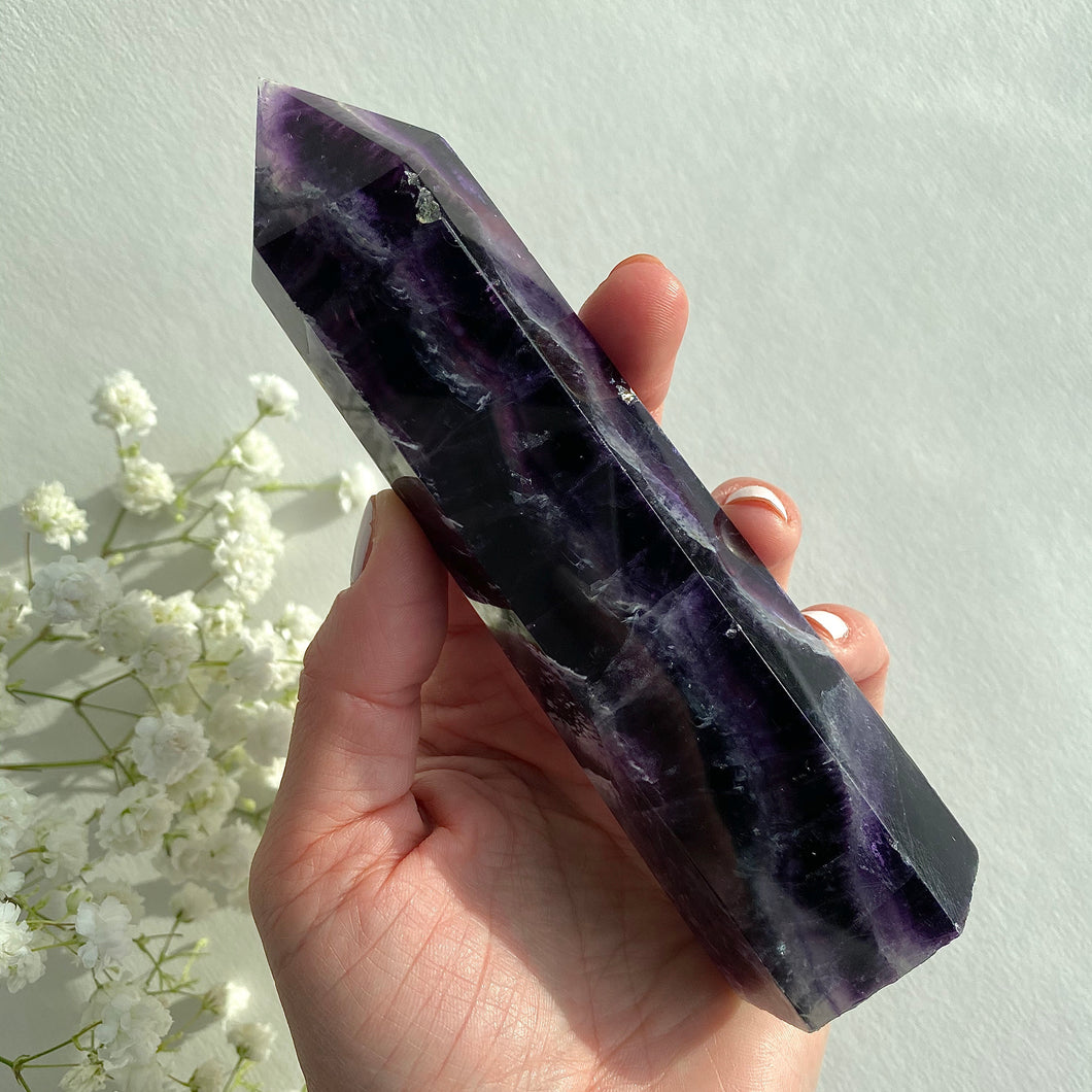 Purple Fluorite Crystal Point #1