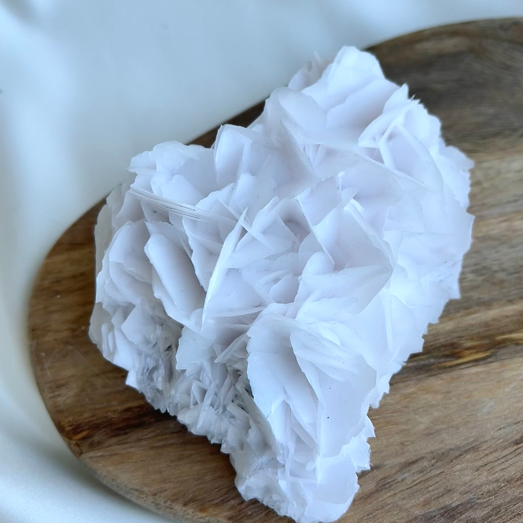 Petal-Bladed White Calcite Cluster #3