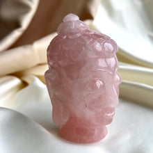 Ladda upp bild till gallerivisning, Buddha-huvud i rosenkvarts