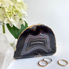Load image into Gallery viewer, Black Agate Candle Holder, Gold #5