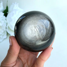 Ladda upp bild till gallerivisning, Silver Sheen Obsidian Sphere
