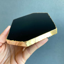 Ladda upp bild till gallerivisning, Svart Obsidian-underlägg, Golden Edge