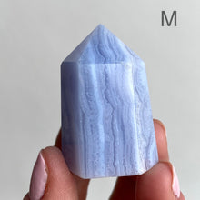 Ladda upp bild till gallerivisning, Blå spetsagatkristallpunkt