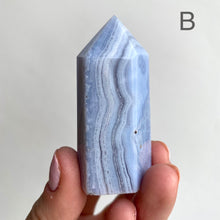 Ladda upp bild till gallerivisning, Blå spetsagatkristallpunkt