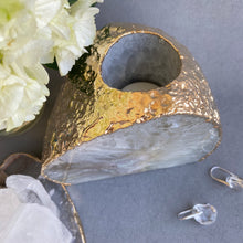 Load image into Gallery viewer, Agate Candle Holder, Gold #3