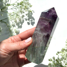 Load image into Gallery viewer, Purple Fluorite Crystal Point Large