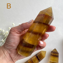 Load image into Gallery viewer, Yellow Fluorite Crystal Point 12 cm