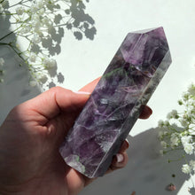 Load image into Gallery viewer, Purple Fluorite Crystal Point Large