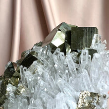 Load image into Gallery viewer, Pyrite on Quartz Cluster
