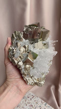 Load and play video in Gallery viewer, Pyrite on Quartz Cluster
