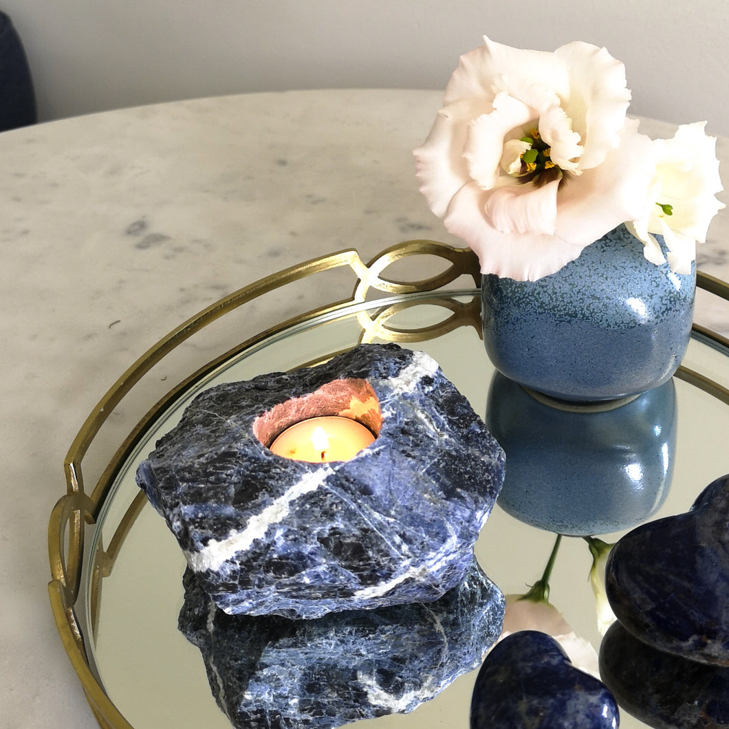 Sodalite Candle Holder