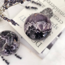 Load image into Gallery viewer, Chevron amethyst polished sphere
