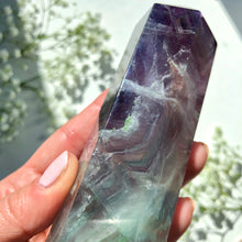 Load image into Gallery viewer, Purple Fluorite Crystal Point Large
