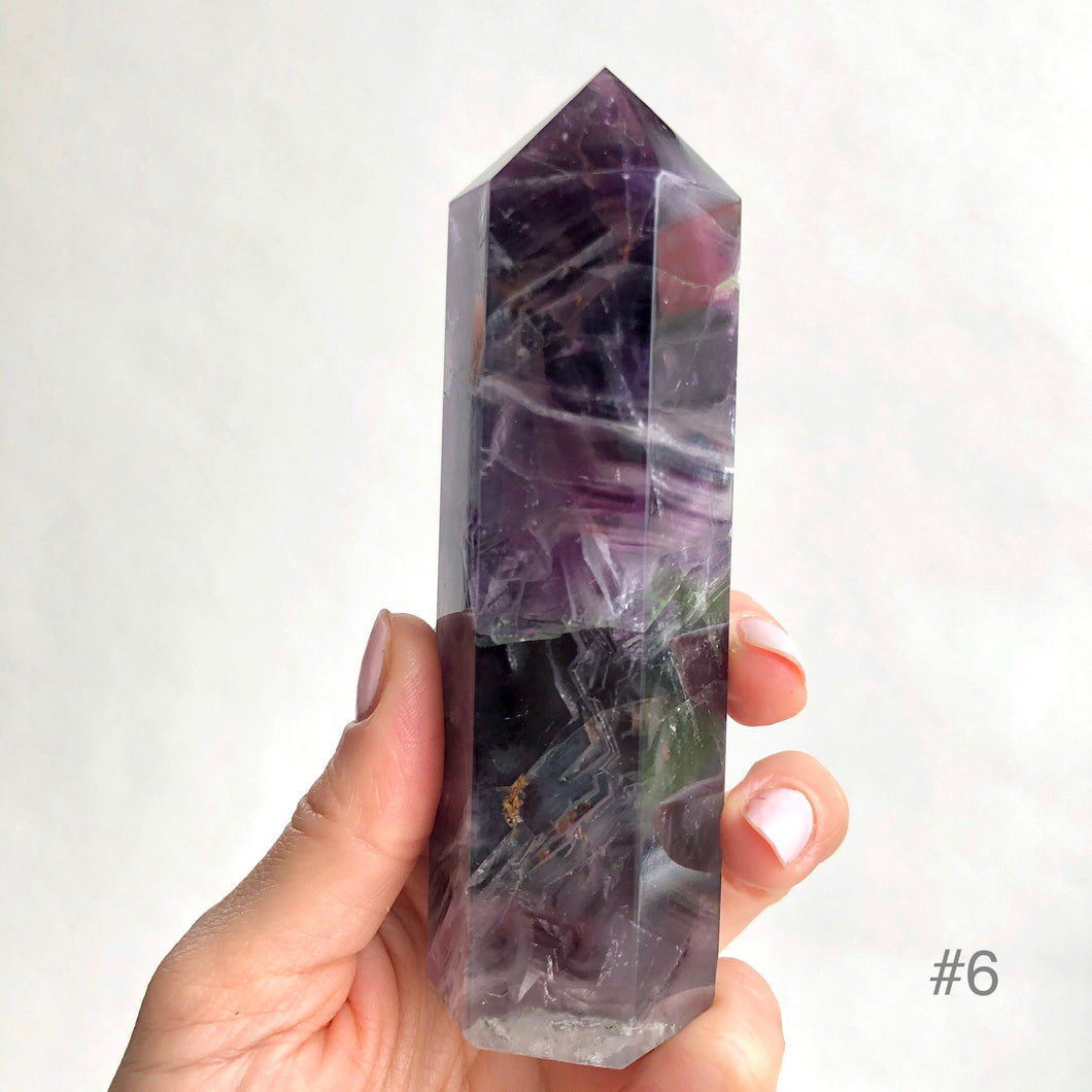Purple Fluorite Crystal Point Large