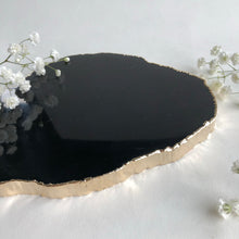 Load image into Gallery viewer, Black Obsidian Platter, Golden Edge

