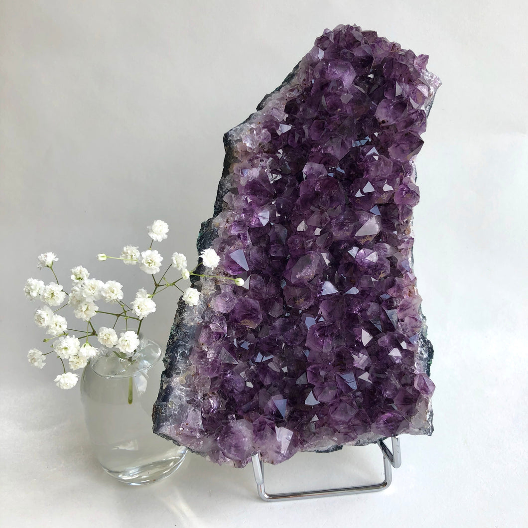 Amethyst Cluster XL, on a stand