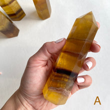 Load image into Gallery viewer, Yellow Fluorite Crystal Point 12 cm
