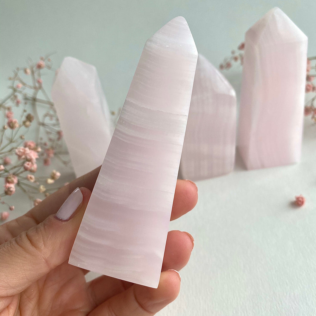 Pink Calcite Tower, 8-9 cm