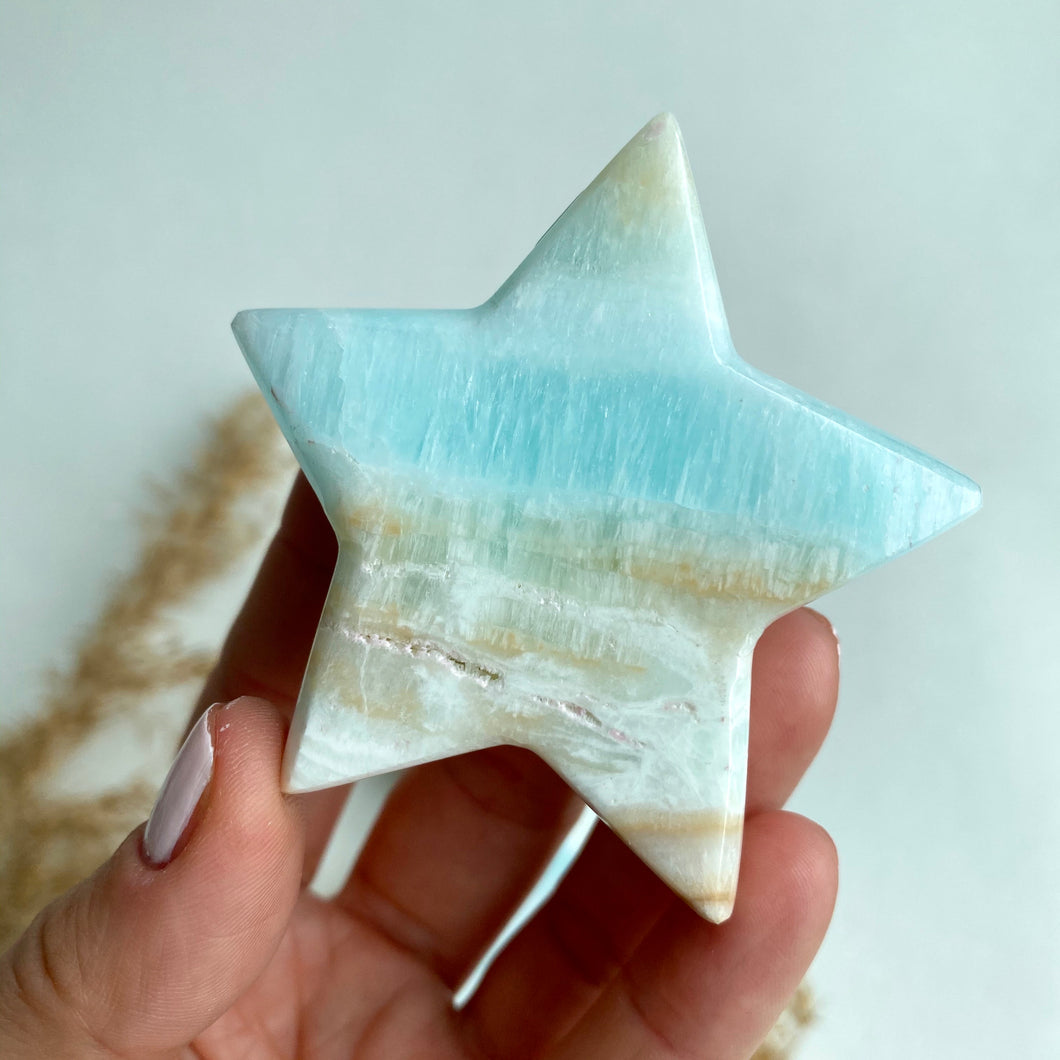 Caribbean Blue Calcite Star