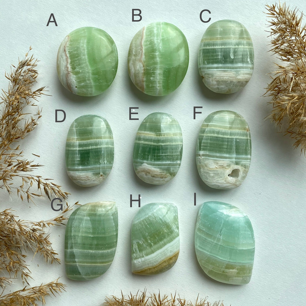 Green Calcite Touch Stones